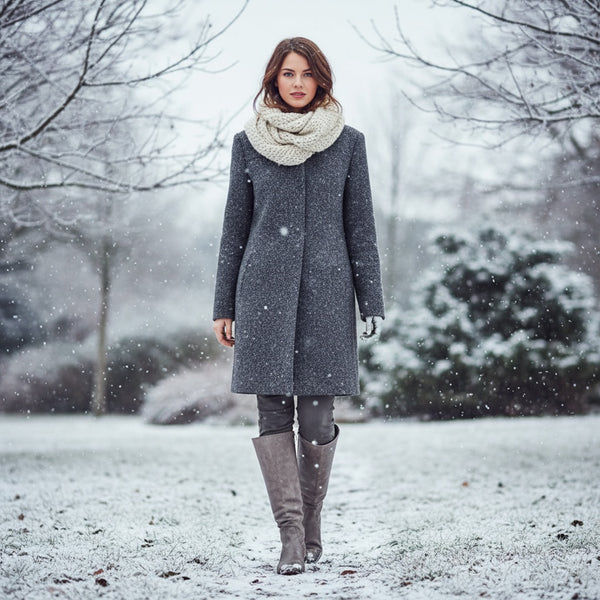 Vintage Women’s Knee High Riding Boots with Wedge Heel in Brown Gray Black